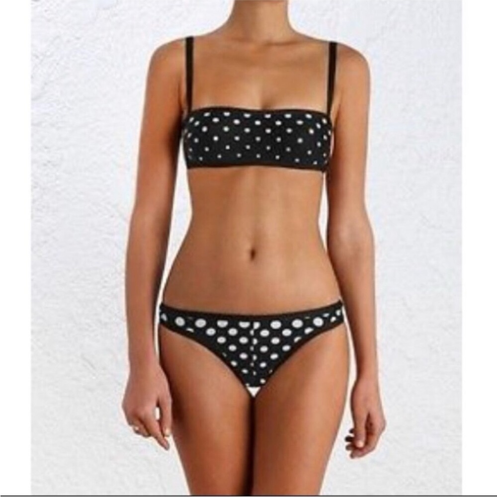 Zimmerman Black Polka Dot Bandeau Bikini top